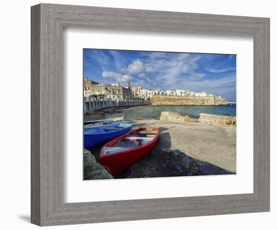 Colorful boats on the beach.-Julie Eggers-Framed Photographic Print