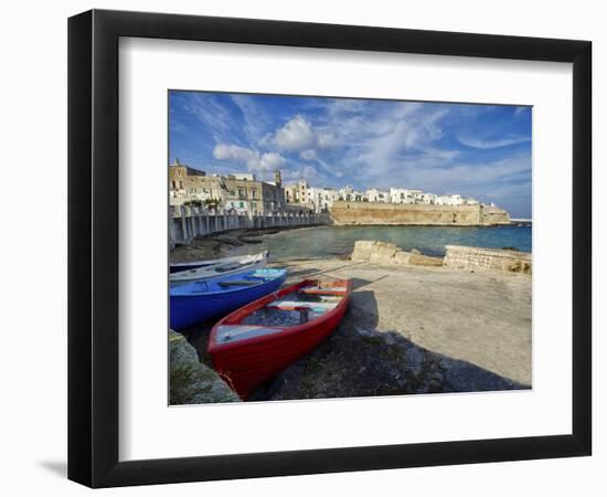 Colorful boats on the beach.-Julie Eggers-Framed Photographic Print