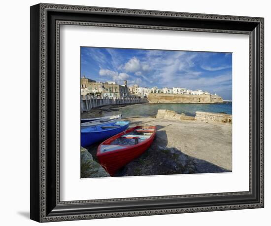 Colorful boats on the beach.-Julie Eggers-Framed Photographic Print