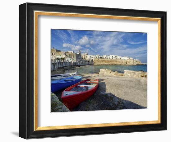 Colorful boats on the beach.-Julie Eggers-Framed Photographic Print