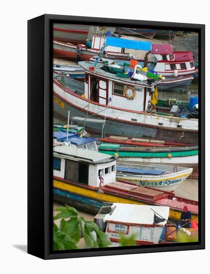 Colorful Boats, Panama City, Panama-Keren Su-Framed Premier Image Canvas