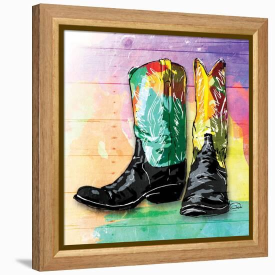 Colorful Boots-OnRei-Framed Stretched Canvas