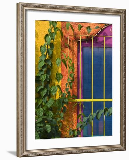 Colorful Building Detail, Barra De Navidad, Jalisco, Mexico-Walter Bibikow-Framed Photographic Print