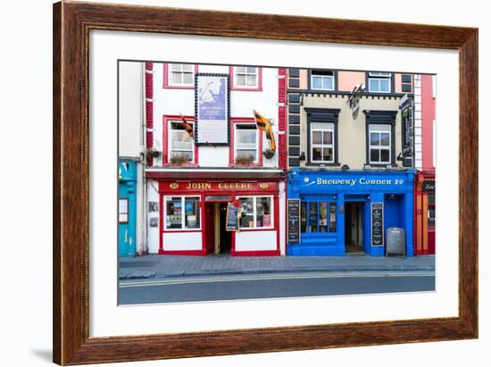 Colorful building fronts of traditional beer pubs in Kilkenny, County Kilkenny, Leinster, Ireland-Logan Brown-Framed Photographic Print