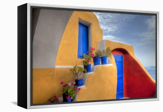 Colorful Building in Oia on Santorini in the Greek Isles-Darrell Gulin-Framed Premier Image Canvas