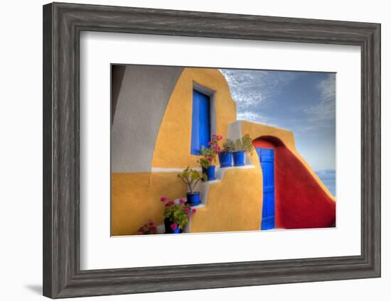 Colorful Building in Oia on Santorini in the Greek Isles-Darrell Gulin-Framed Photographic Print