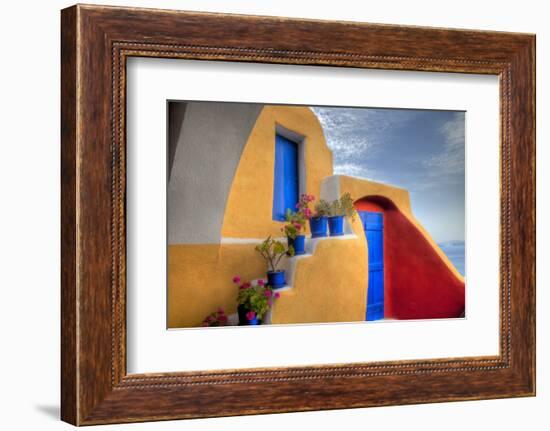 Colorful Building in Oia on Santorini in the Greek Isles-Darrell Gulin-Framed Photographic Print