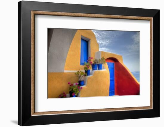 Colorful Building in Oia on Santorini in the Greek Isles-Darrell Gulin-Framed Photographic Print