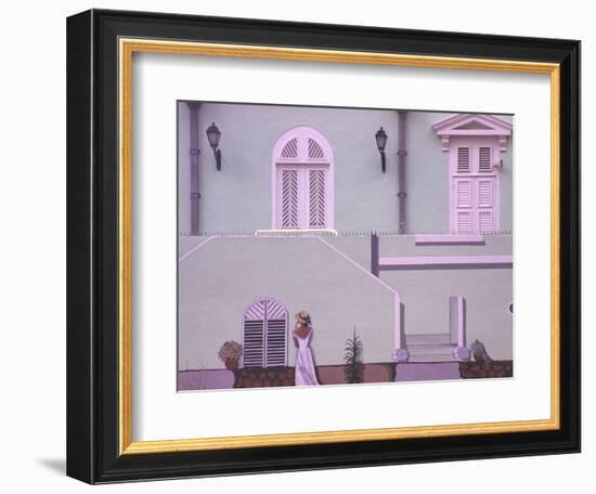 Colorful Buildings and Detail, Willemstad, Curacao, Caribbean-Michele Westmorland-Framed Photographic Print