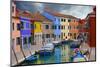 Colorful Buildings Line Canal with Boats, Burano Island, Venice, Italy-Jaynes Gallery-Mounted Photographic Print
