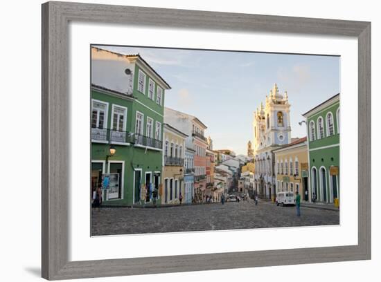 Colorful Buildings, 'Whipping' Square, Pelourinho, Bahia, Brazil-Cindy Miller Hopkins-Framed Photographic Print