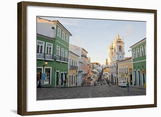 Colorful Buildings, 'Whipping' Square, Pelourinho, Bahia, Brazil-Cindy Miller Hopkins-Framed Photographic Print