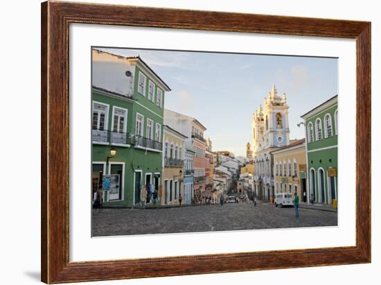 Colorful Buildings, 'Whipping' Square, Pelourinho, Bahia, Brazil-Cindy Miller Hopkins-Framed Photographic Print