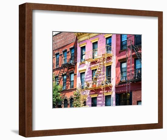 Colorful Buildings with Fire Escape, Williamsburg, Brooklyn, New York, United States-Philippe Hugonnard-Framed Photographic Print