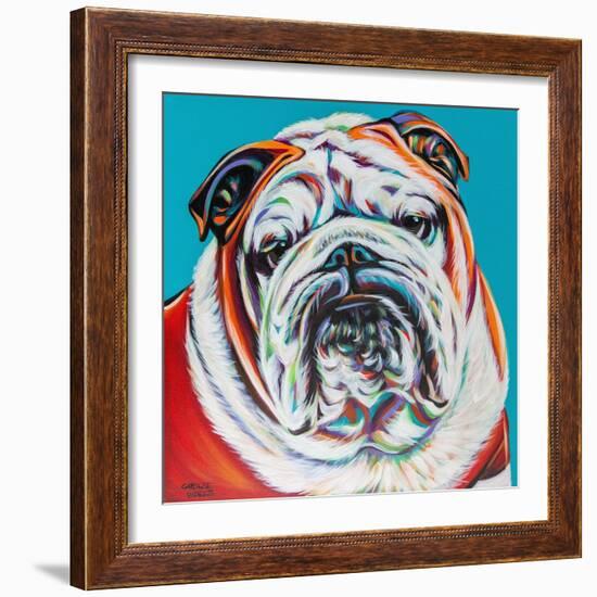 Colorful Bulldog-Carolee Vitaletti-Framed Art Print