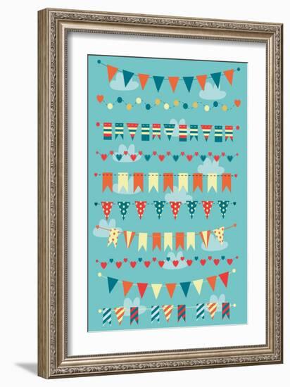 Colorful Bunting and Garlands-nad19906-Framed Art Print