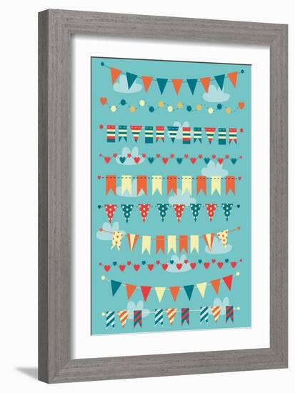 Colorful Bunting and Garlands-nad19906-Framed Art Print