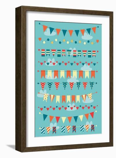 Colorful Bunting and Garlands-nad19906-Framed Art Print