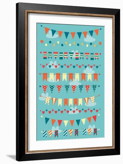 Colorful Bunting and Garlands-nad19906-Framed Art Print