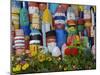 Colorful Buoys on Wall, Rockport, Massachusetts, USA-Adam Jones-Mounted Photographic Print