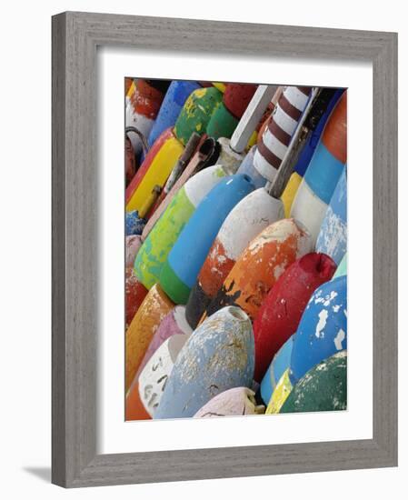 Colorful Buoys, Rockport, Cape Ann, Massachusetts, USA-Adam Jones-Framed Photographic Print