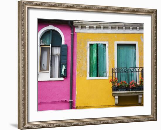 Colorful Burano City Homes, Italy-Terry Eggers-Framed Photographic Print