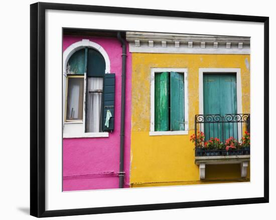 Colorful Burano City Homes, Italy-Terry Eggers-Framed Photographic Print