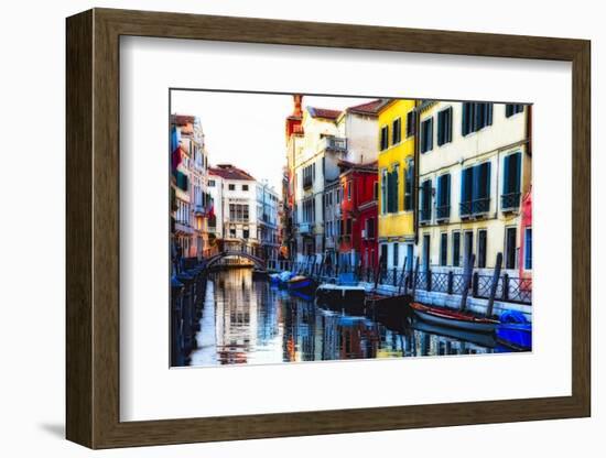 Colorful Cana Scene, l Santa Croce, Venice-George Oze-Framed Photographic Print