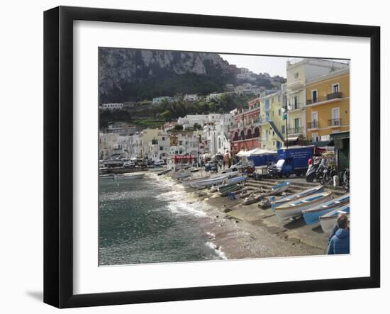 Colorful Capri Boats on the Shore-Markus Bleichner-Framed Art Print