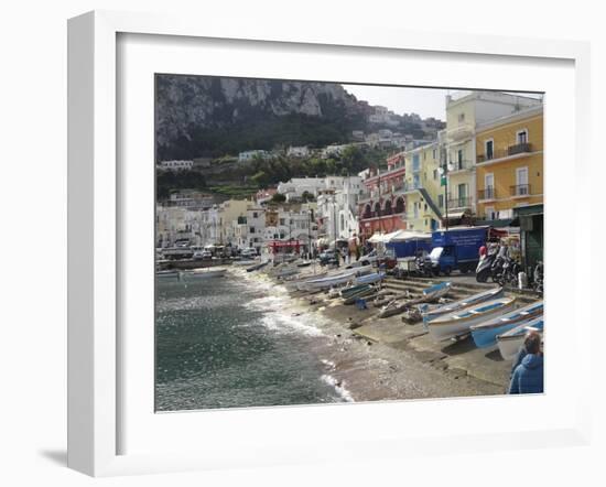 Colorful Capri Boats on the Shore-Markus Bleichner-Framed Art Print