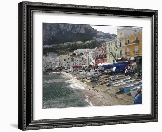 Colorful Capri Boats on the Shore-Markus Bleichner-Framed Art Print