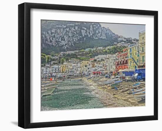 Colorful Capri Island Harbour in Golfo di Naples-Markus Bleichner-Framed Art Print