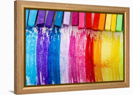 Colorful Chalk Pastels - Education, Arts,Creative, Back To School-Gorilla-Framed Premier Image Canvas