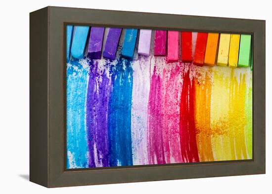 Colorful Chalk Pastels - Education, Arts,Creative, Back To School-Gorilla-Framed Premier Image Canvas