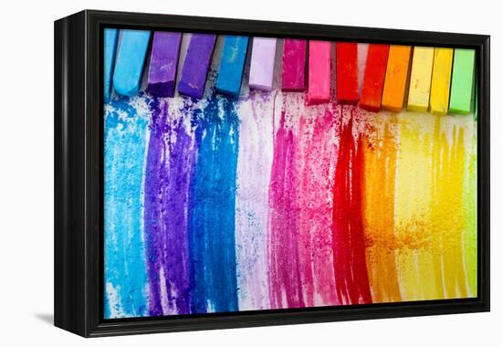 Colorful Chalk Pastels - Education, Arts,Creative, Back To School-Gorilla-Framed Premier Image Canvas