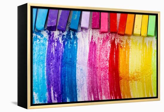 Colorful Chalk Pastels - Education, Arts,Creative, Back To School-Gorilla-Framed Premier Image Canvas
