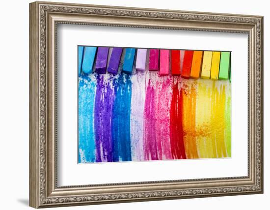 Colorful Chalk Pastels - Education, Arts,Creative, Back To School-Gorilla-Framed Photographic Print