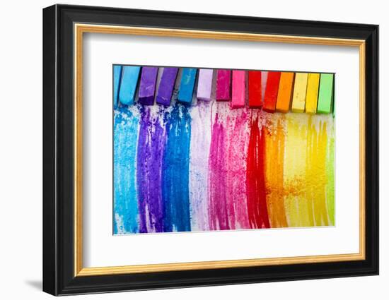 Colorful Chalk Pastels - Education, Arts,Creative, Back To School-Gorilla-Framed Photographic Print