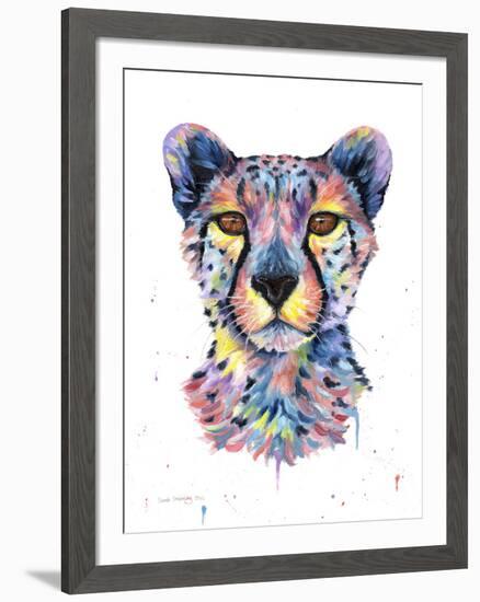 Colorful Cheetah-Sarah Stribbling-Framed Giclee Print