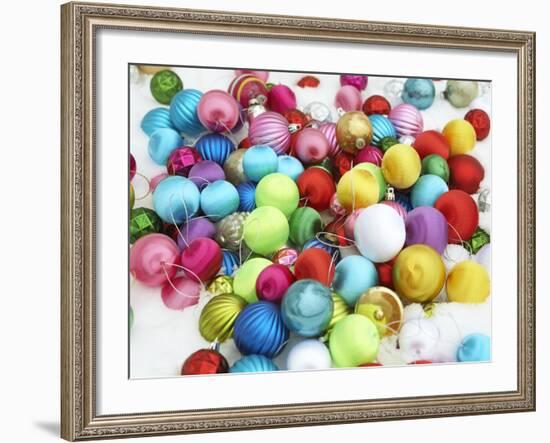 Colorful Christmas ornaments-Pauline St. Denis-Framed Photographic Print