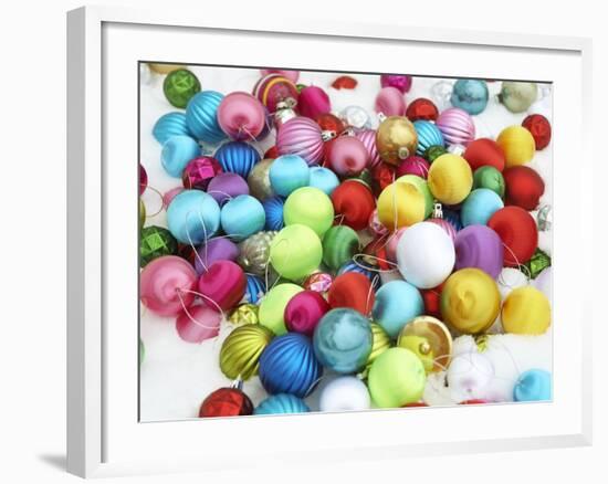 Colorful Christmas ornaments-Pauline St. Denis-Framed Photographic Print