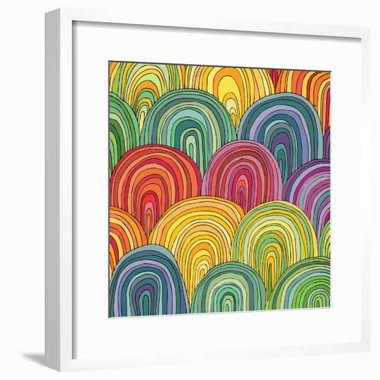 Colorful Circle Modern Abstract Design Pattern-Melindula-Framed Premium Giclee Print