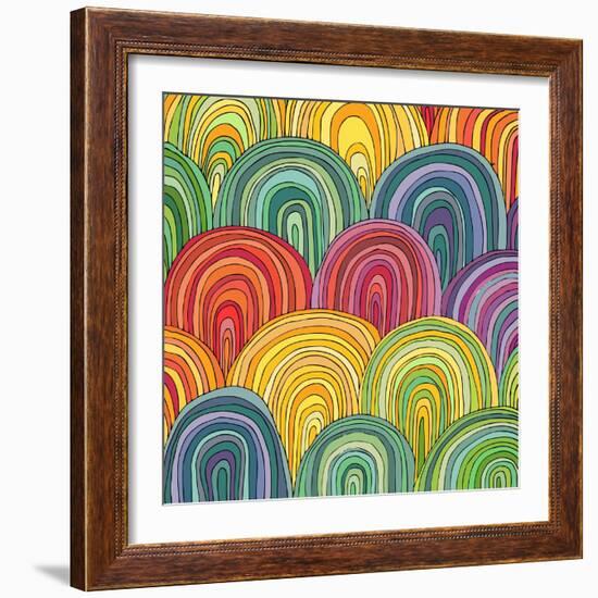 Colorful Circle Modern Abstract Design Pattern-Melindula-Framed Premium Giclee Print