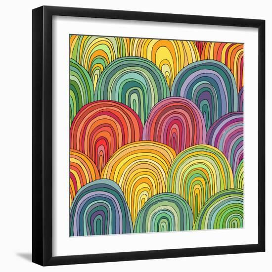 Colorful Circle Modern Abstract Design Pattern-Melindula-Framed Premium Giclee Print