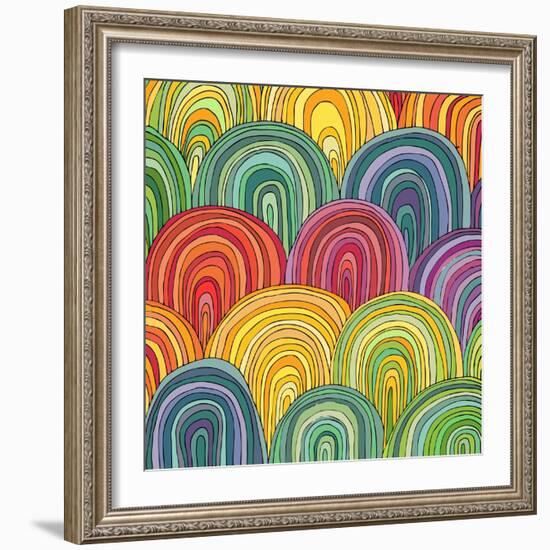 Colorful Circle Modern Abstract Design Pattern-Melindula-Framed Art Print