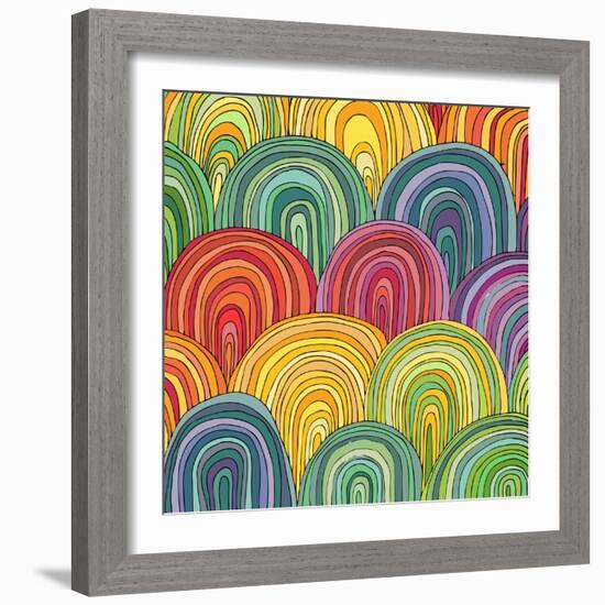 Colorful Circle Modern Abstract Design Pattern-Melindula-Framed Art Print