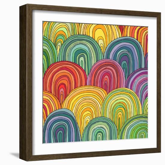 Colorful Circle Modern Abstract Design Pattern-Melindula-Framed Art Print