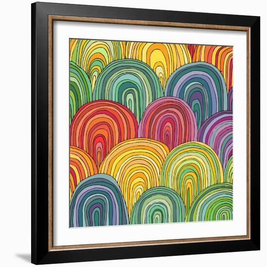 Colorful Circle Modern Abstract Design Pattern-Melindula-Framed Art Print