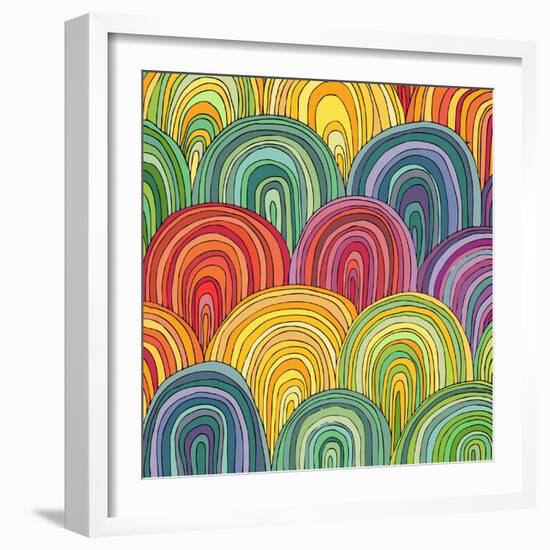 Colorful Circle Modern Abstract Design Pattern-Melindula-Framed Art Print