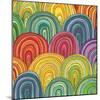 Colorful Circle Modern Abstract Design Pattern-Melindula-Mounted Art Print